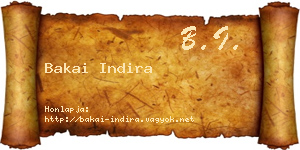 Bakai Indira névjegykártya